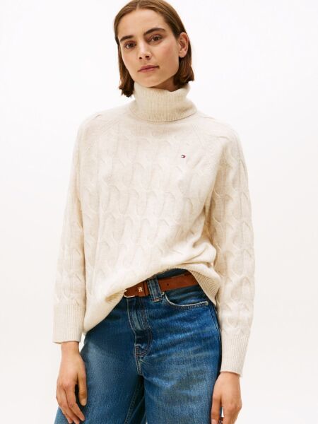 SOFT WOOL CABLE ROLL-NK LS SWT