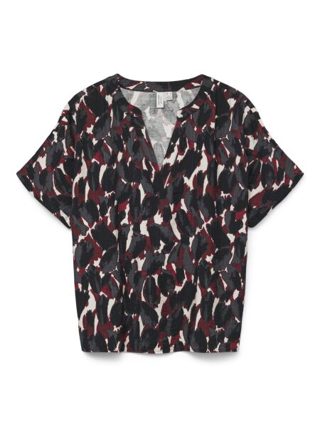 VMFANINI S/S V-NECK TOP WVN BTQ GA