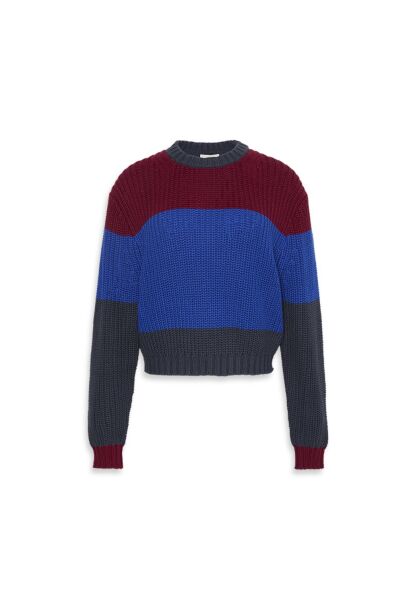 Chunky Stripe Crew Neck Sweater