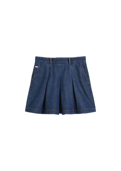 Denim Skirts, A-Shape, Mini, Pleate