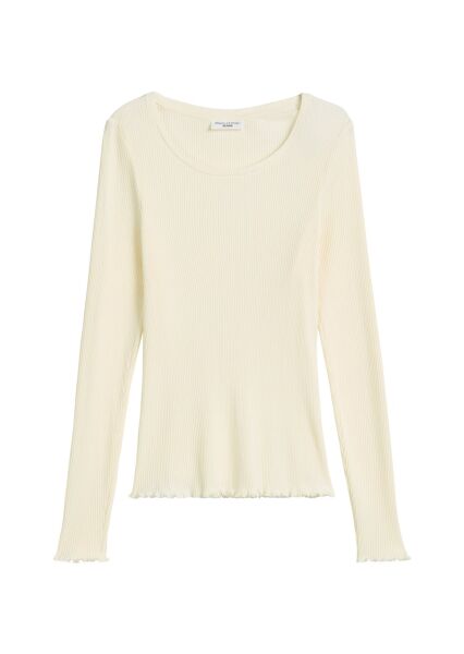 T-Shirt, LSL, Round Neck, Ruffles a