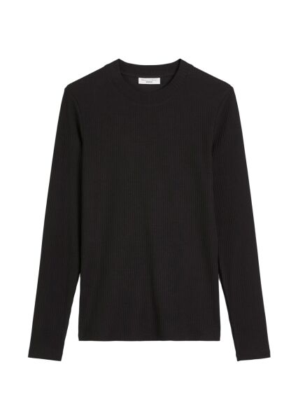 T-Shirt, LSL, Crewneck, Rib, Slim F