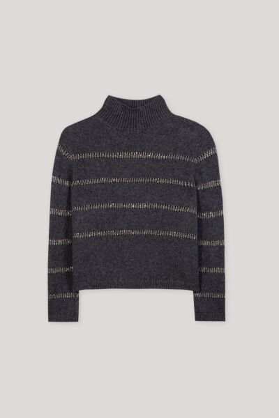 Streifen-Pulli aus Alpaka-Mix