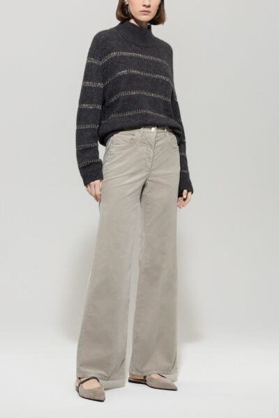 Streifen-Pulli aus Alpaka-Mix