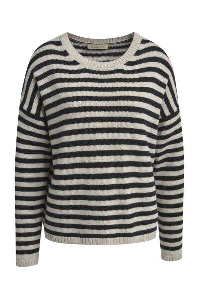 STRIPED ROUND NECK PULLOVER