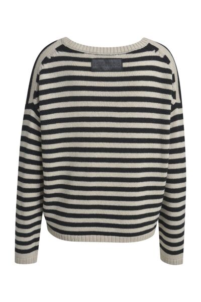 STRIPED ROUND NECK PULLOVER