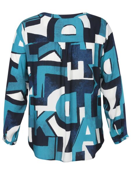 Bluse V-Ausschnitt 1/1 Arm Druck