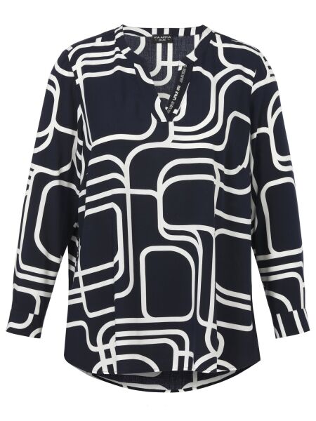 Bluse V-Ausschnitt 1/1 Arm Druck