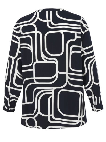 Bluse V-Ausschnitt 1/1 Arm Druck