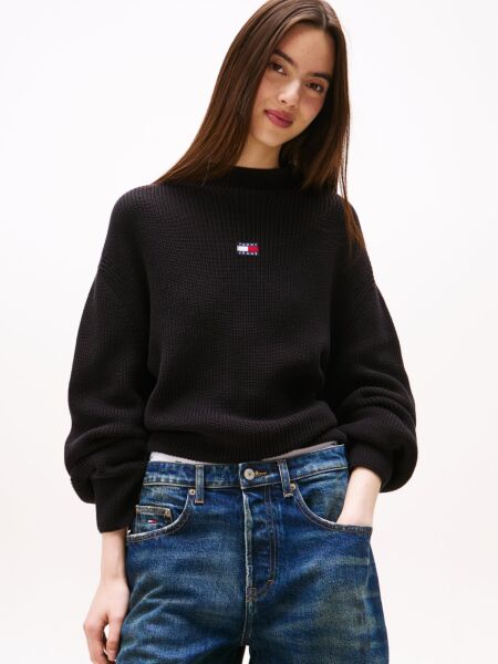 TJW MOCKNECK BADGE SWEATER