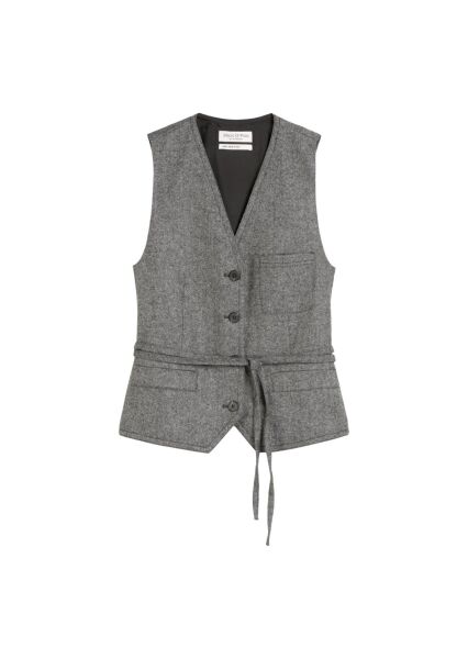 Vest, tailored style and fit, butto