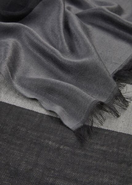 WOVEN SCARF COTTON MIX STRIPES schw
