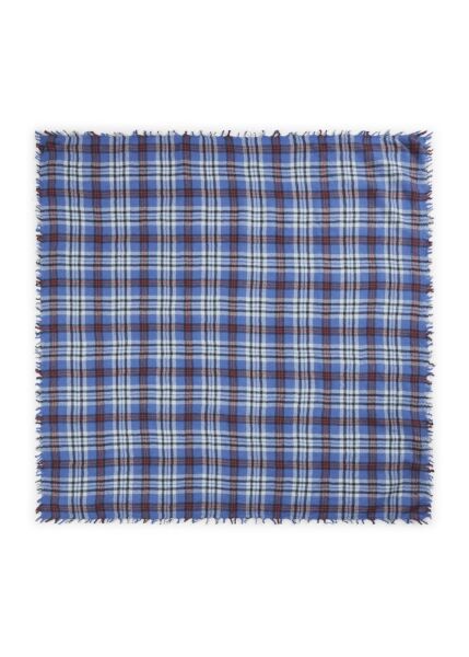 WOVEN SQUARE WOOL CHECKS blau-70X70