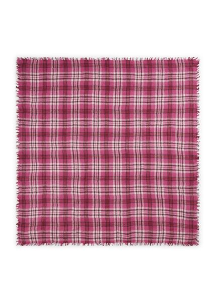 WOVEN SQUARE WOOL CHECKS pink-70X70