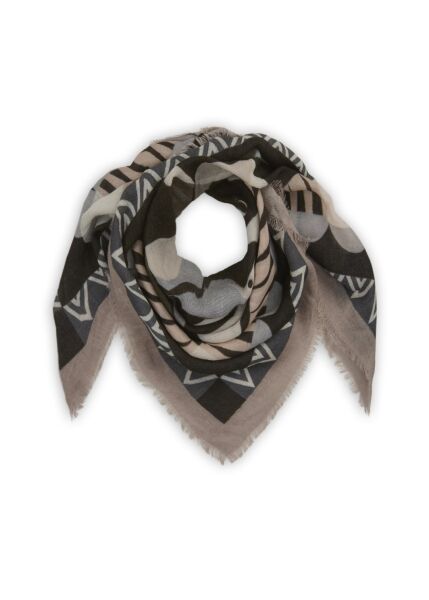 PRINTED SQUARE WOOL/MODAL GRAPHIC M