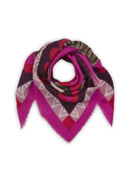 PRINTED SQUARE WOOL/MODAL GRAPHIC M