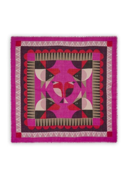 PRINTED SQUARE WOOL/MODAL GRAPHIC M