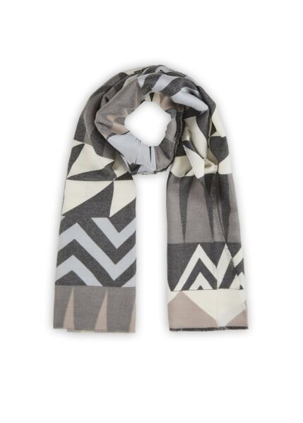 PRINTED SCARF POLYESTER/VISCOSE GRA