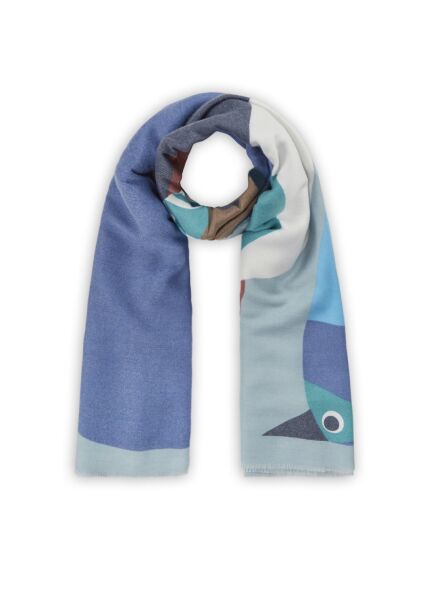 PRINTED SCARF POLYESTER/VISCOSE FOX