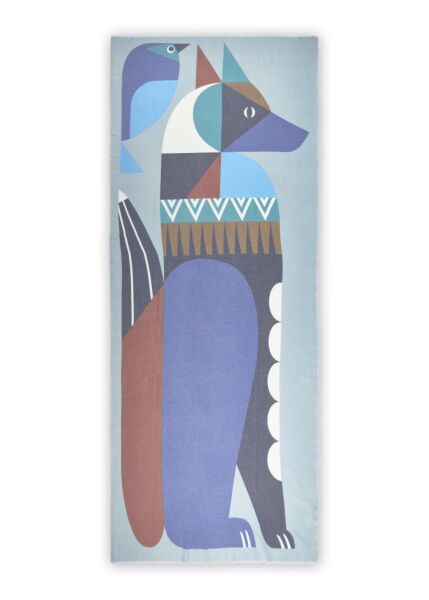 PRINTED SCARF POLYESTER/VISCOSE FOX
