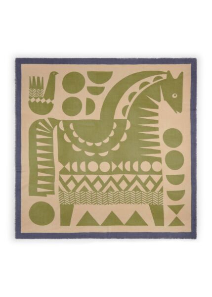 PRINTED SQUARE POLYACRYL HORSE beig