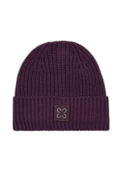 KNITTED HAT ACRYL/WOOL SOLID lila-2