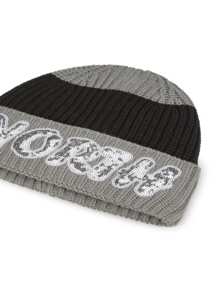 KNITTED HAT ACRYL/WOOL NORTH EMBROI