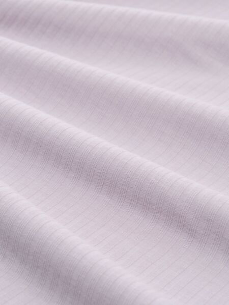 rib T-shirt with frill edge