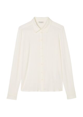 Jersey-blouse, long sleeve, collar,