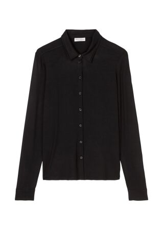 Jersey-blouse, long sleeve, collar,