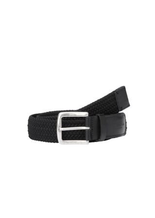 Belt, braided stretch, with leather