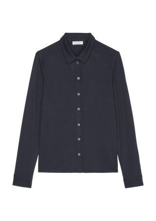 Jersey-blouse, long sleeve, collar,