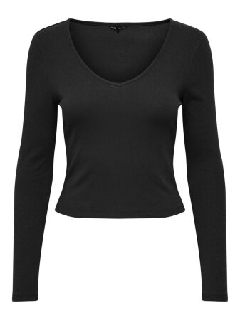 ONLKAYA L/S V-NECK SHORT TOP JRS NO
