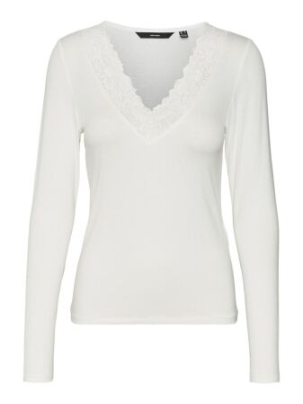 VMROSA LS V-NECK LACE TOP GA JRS NO