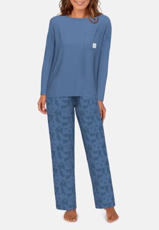 Pyjama, Rundhals, offen