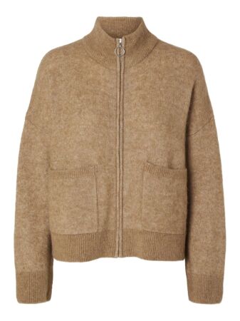 SLFSIA RAS LS KNIT ZIPPER CARDIGAN