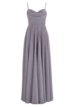 Schimmerndes Abendkleid mit Drapier