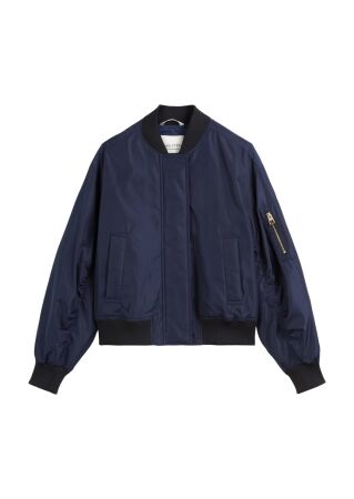 Canvas blouson, knitted details, zi