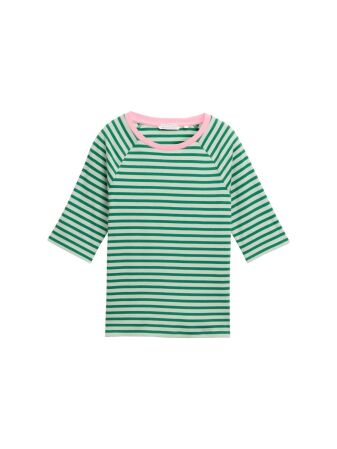 striped raglan T-shirt