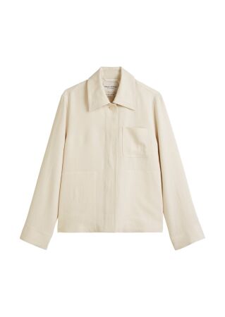 Overshirt, boxy shape, collar, fron