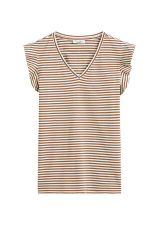 T-Shirt, SLL, Ruffles, YD Stripe, V