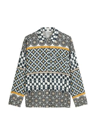 Blouse, shirt collar, buttoned slit