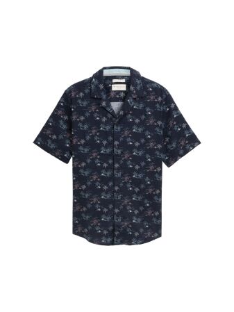 printed viscose linen shirt