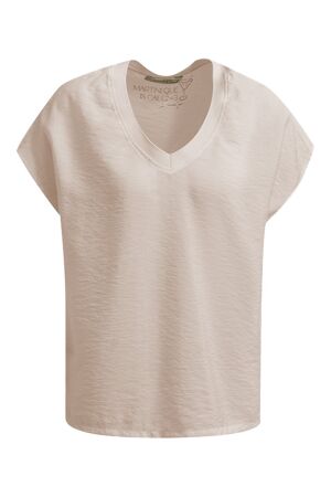 CRINKLED V-NECK TSHIRT BLOUSE
