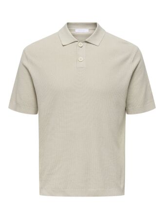 ONSTONY REG 12 SS WAFFLE POLO KNIT