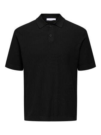 ONSTONY REG 12 SS WAFFLE POLO KNIT