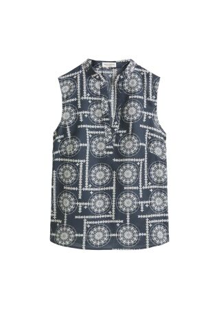 Woven Top, flared shape, v-neck wit