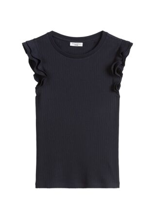 T-Shirt, SLL, Ruffles, Rib