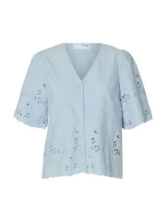 SLFDAHLIA SS BRODERI SHIRT NOOS