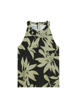 Top, high neck, aop